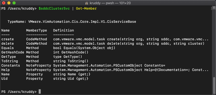 Sample: Getting additional information from the SDDC Cluster Service