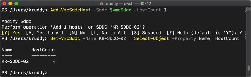 Example: Add a new host to the SDDC