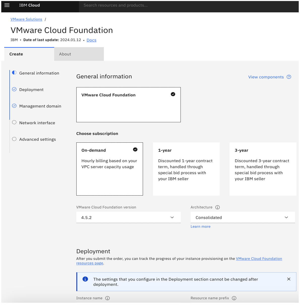 A screenshot of a cloud foundationDescription automatically generated