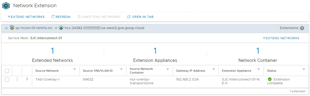 HCX Network Extension