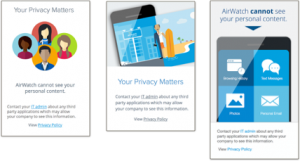 AirWatch Data Privacy Protection End Users Employees