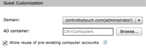 Reuse existing computer account