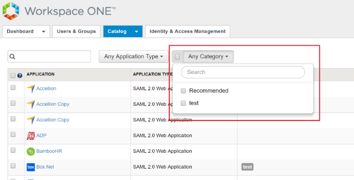 VMware_Identity_Manager_filter_apps_category