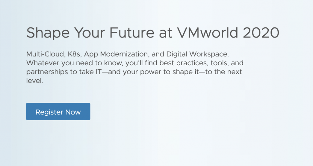Register for VMworld 2020