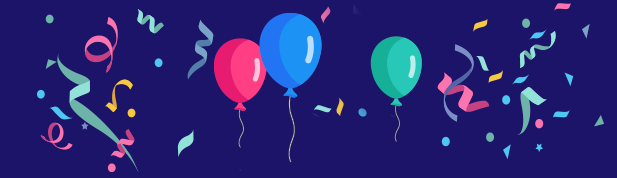 Mid-graphics with party balloons