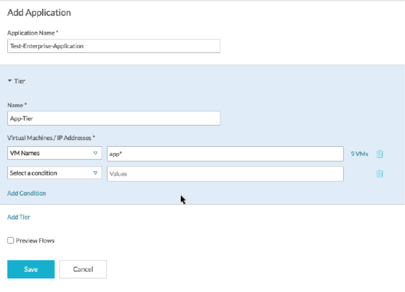 Application Centric Microsegmentation