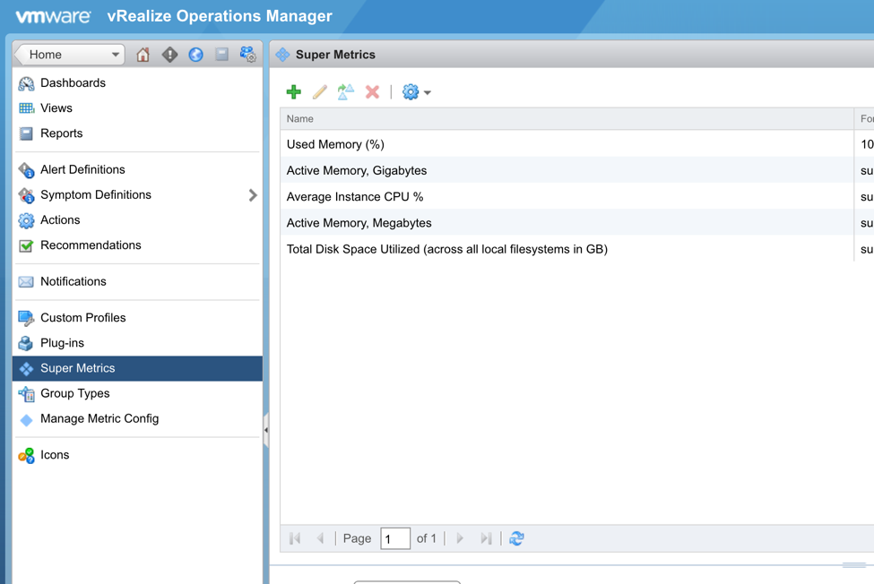 How to create a percentage super metric in vRealize Operations