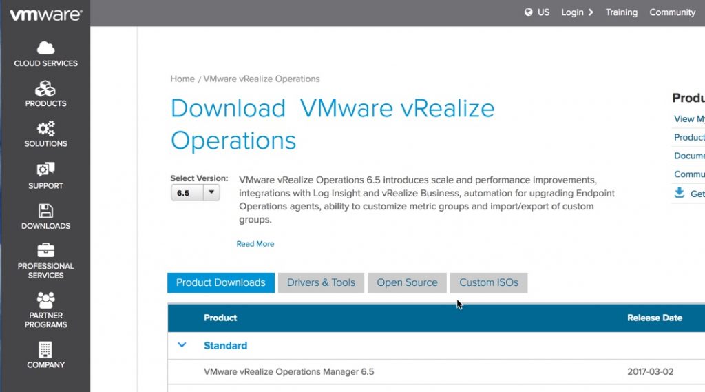 downloading vrealize operations 65