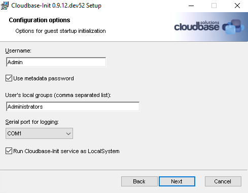Cloudbase-init installer