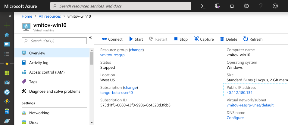 Azure instance state