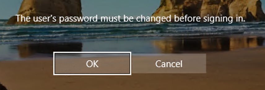 User's password must be changed