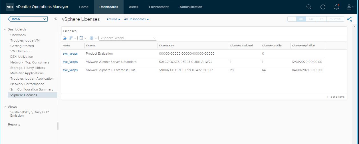 VCSA License Reporting in vRealize Operations Manager – VMware