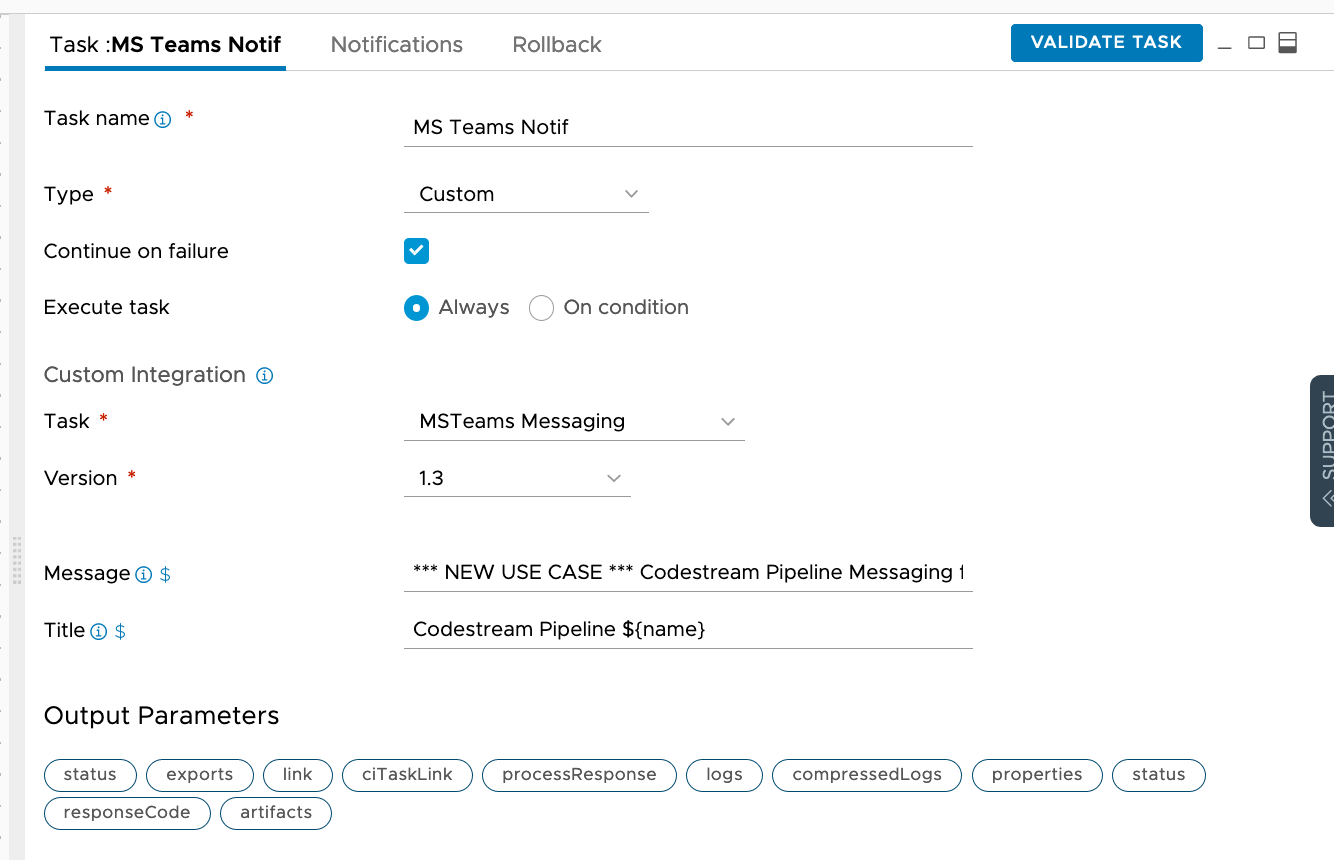 Vrealize Automation Posting Messages From Code Stream To Ms Teams