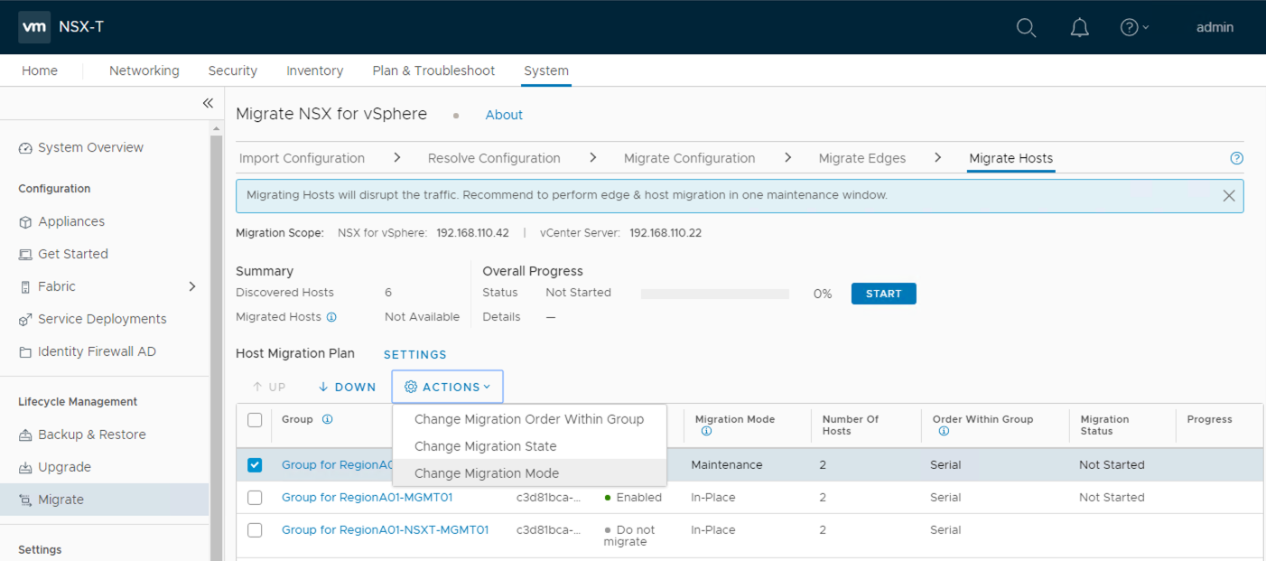 Configuring Maintenance Mode Within NSX-T