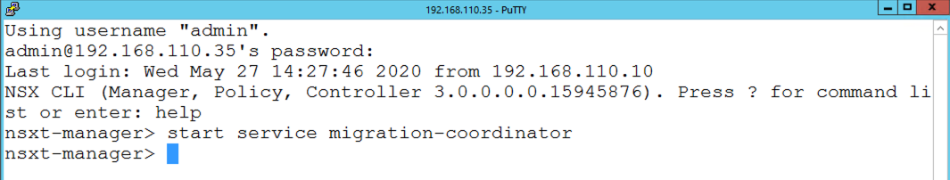 Enabling Migration Coordinator via SSH