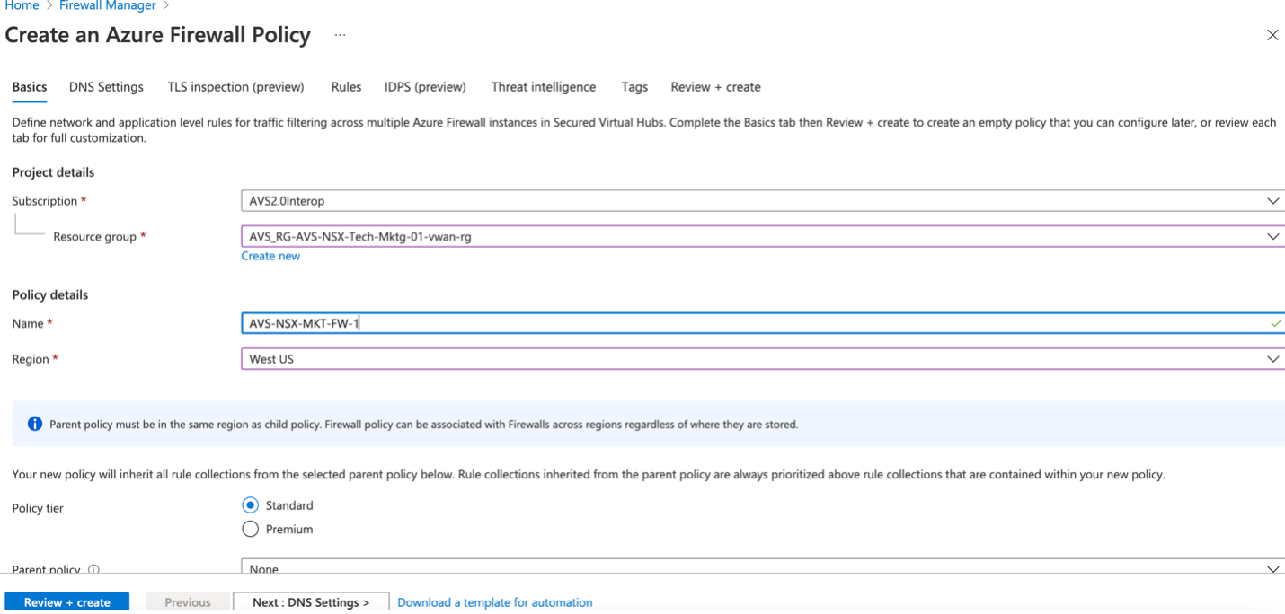 Under Basics, Set DNS Settings