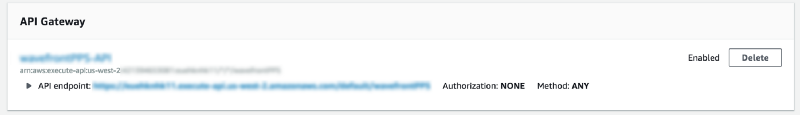 AWS API Gateway Screenshot