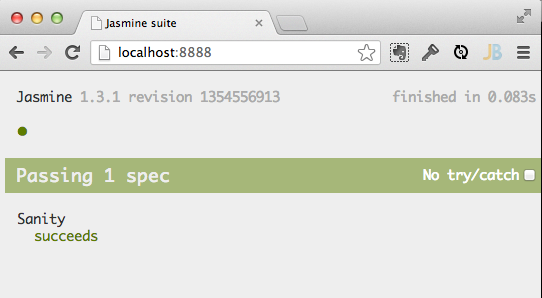1 Passing Jasmine Spec