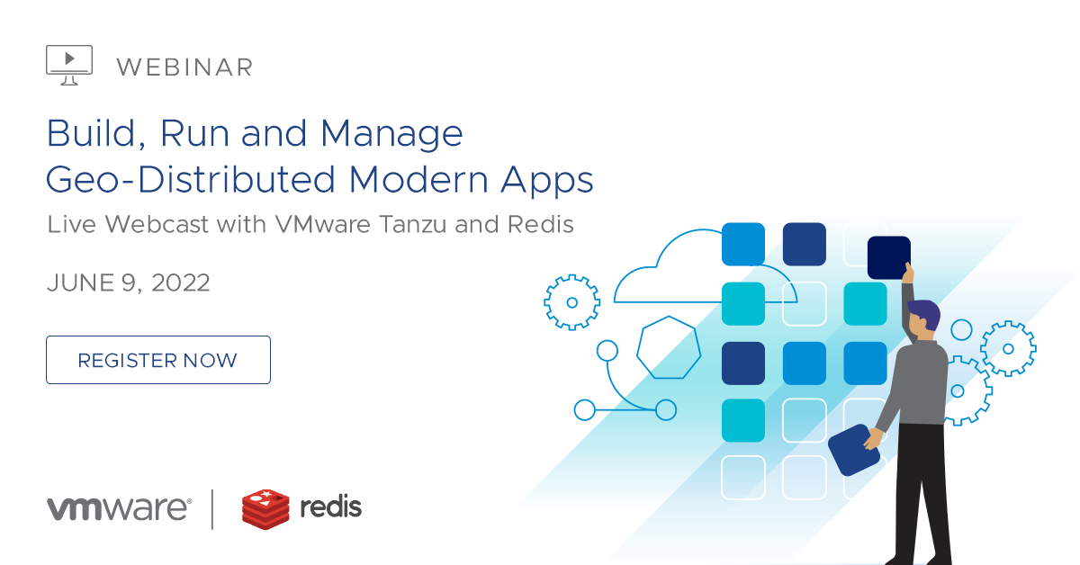 Image promoting joint webinar between Redis and VMware on June 9.