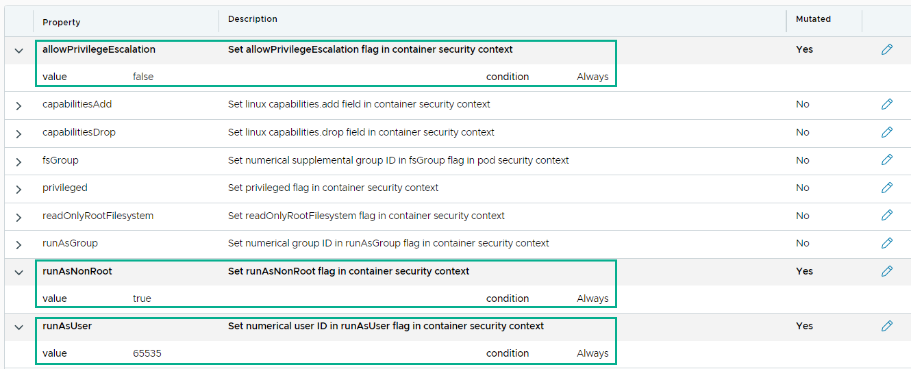 Screenshot showing how to create a mutation policy in Tanzu Mission Control