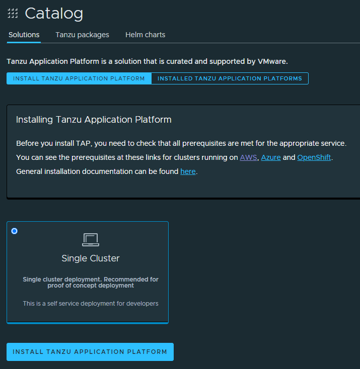 Tanzu Mission Control catalog