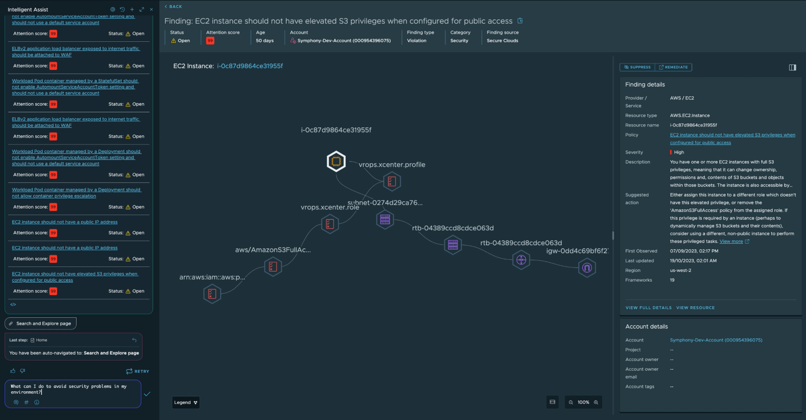 Screenshot of Intelligent Assist in VMware Tanzu Hub