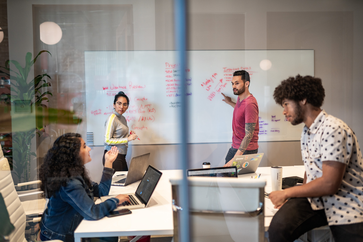 Balanced Team in a meeting room