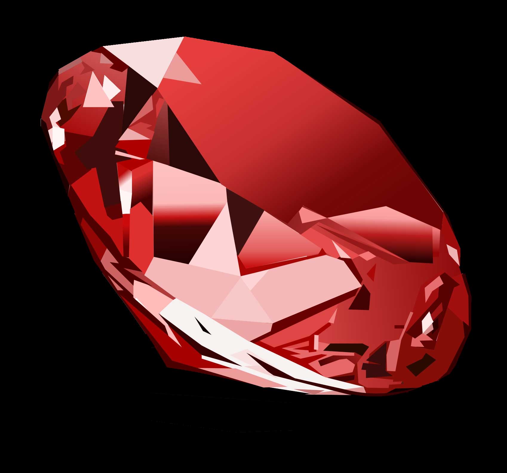 Illustration of a cut ruby.