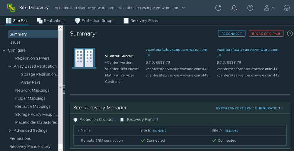 SIte Recovery Manager 8.2