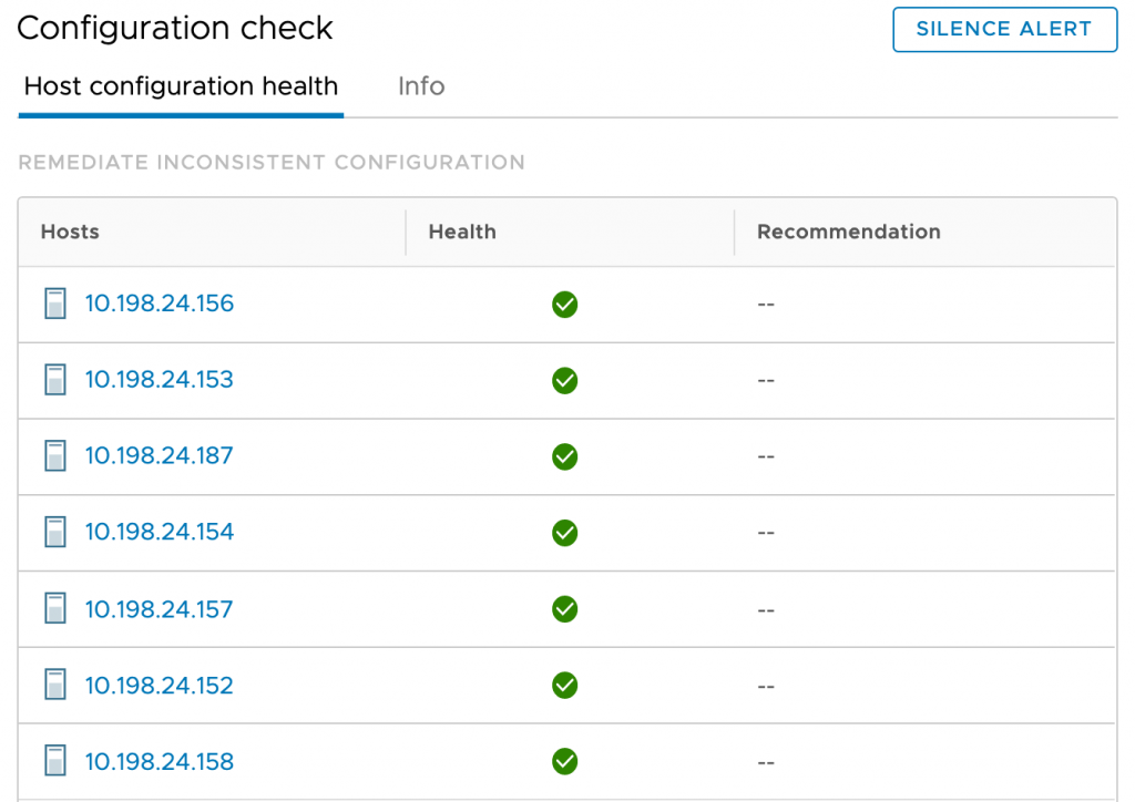 vSAN Health Configuration Check