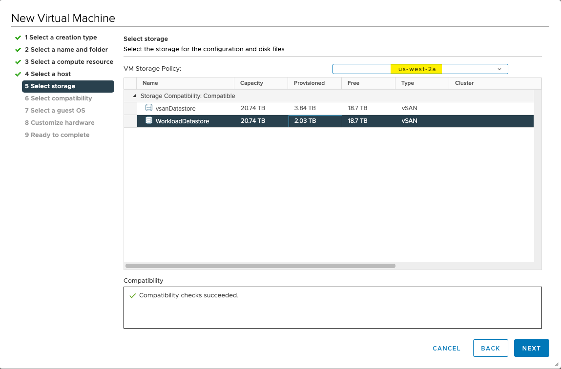 VM Configure Locality, vSAN