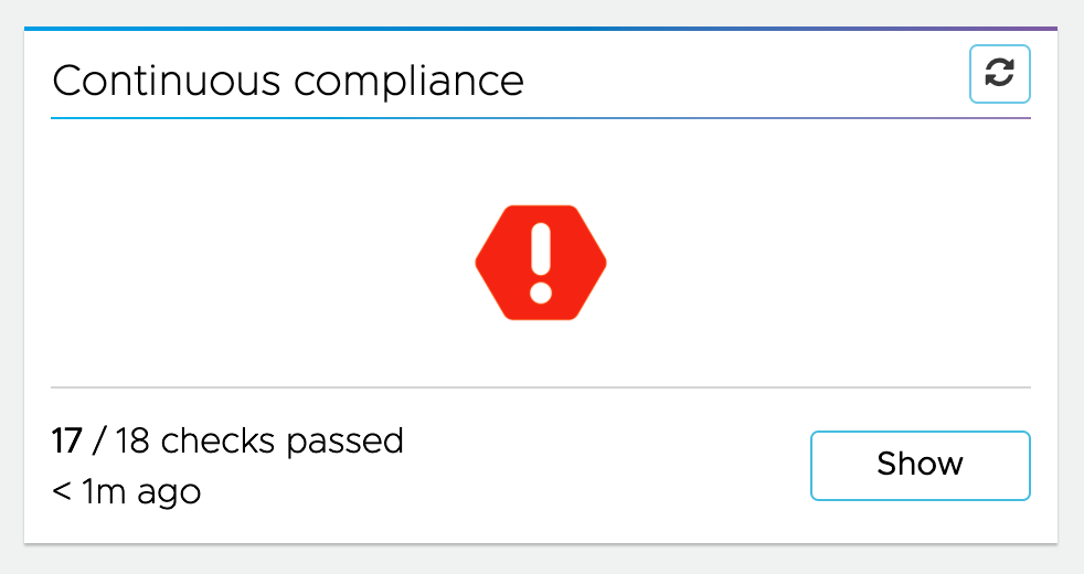 VCDR continuous compliance checking fails