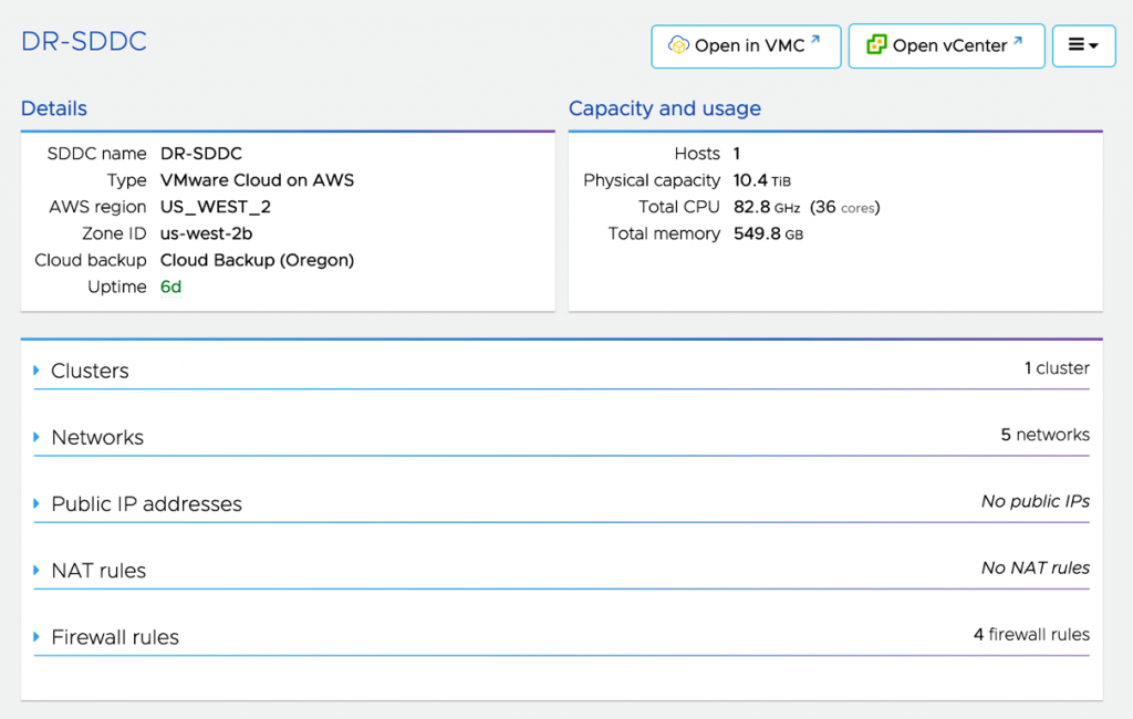 Configure the DR SDDC in VMC from VCDR UI - VMware Cloud Disaster Recovery
