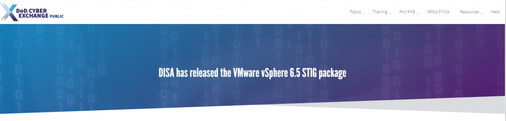 DISA STIG for VMware vSphere 6.5