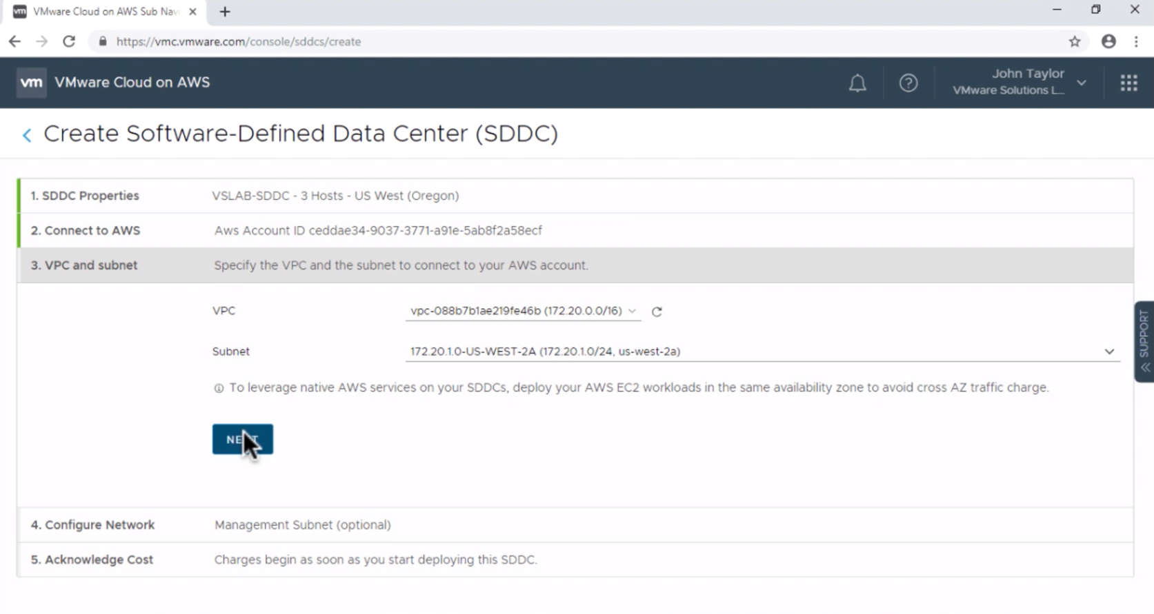 VMware Cloud on AWS First Steps - Deploy SDDC_7