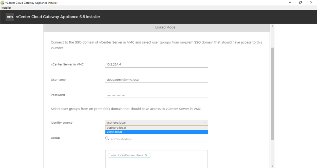 VMware Cloud on AWS - Your Management Toolset - Select On-Premises Domain