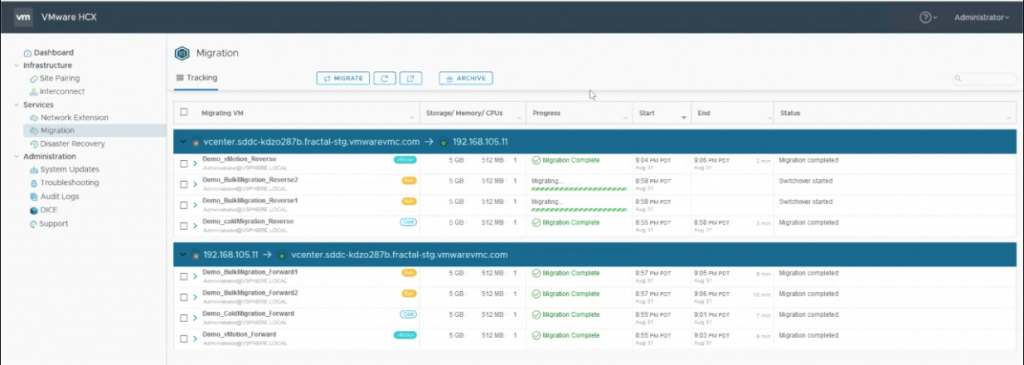 Click "GO" to initiate a migration plan. If you make a mistake you can reverse the process.