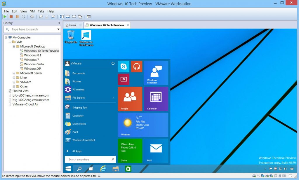 VMware Workstation 11 Ready for Windows 10 Technical Preview