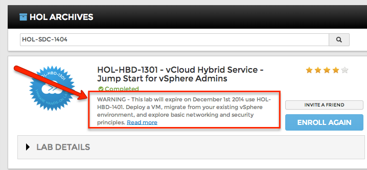 Be sure to use the latest Hands-on Labs - 2013 Labs expire 12-1-2014