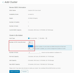 Oracle On Vmware Cloud On Aws Custom Cpu Core Count Virtualize Applications