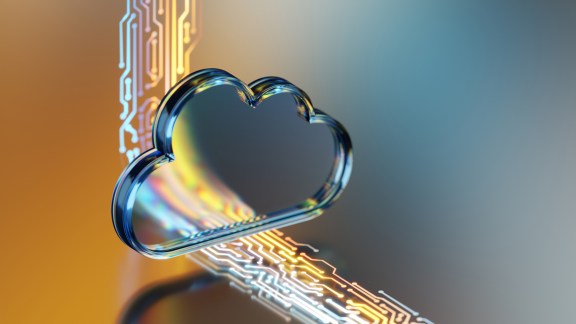 3d cloud icon overlaid with vibrant digital circuitry pattern. This image represents modern cloud computing, data connectivity, and technological advancements, ideal for themes of IT innovation, storage, and digital infrastructure.