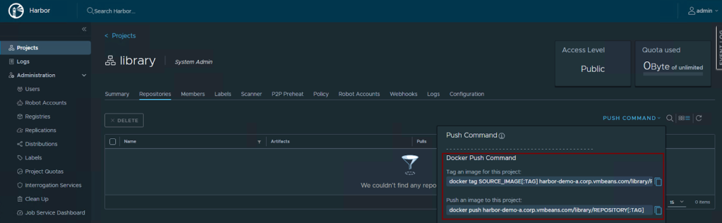 Harbor Container Registry docker commands