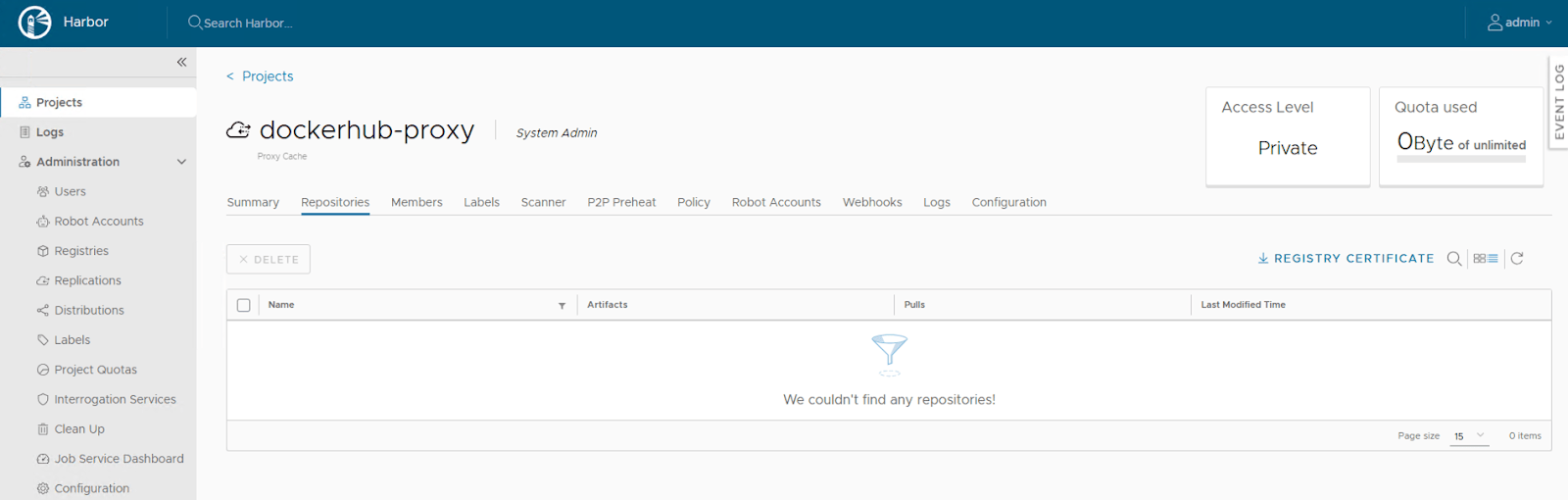 Using Harbor as a Proxy Cache for Cloud-Based Registries