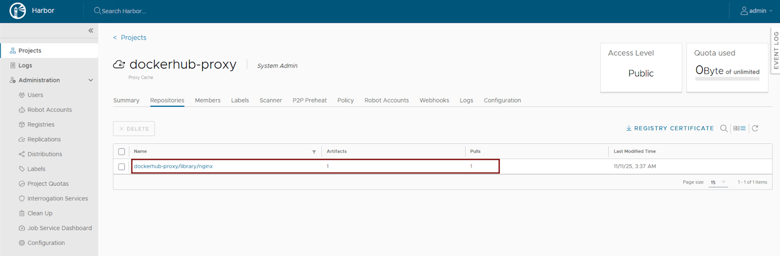Using Harbor as a Proxy Cache for Cloud-Based Registries