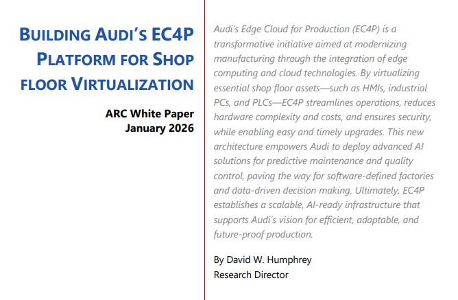ARC Advisory Group Whitepaper - Building Audi's Edge Cloud for Production (EC4P) Floor Virtualization- VMware by Broadcom 