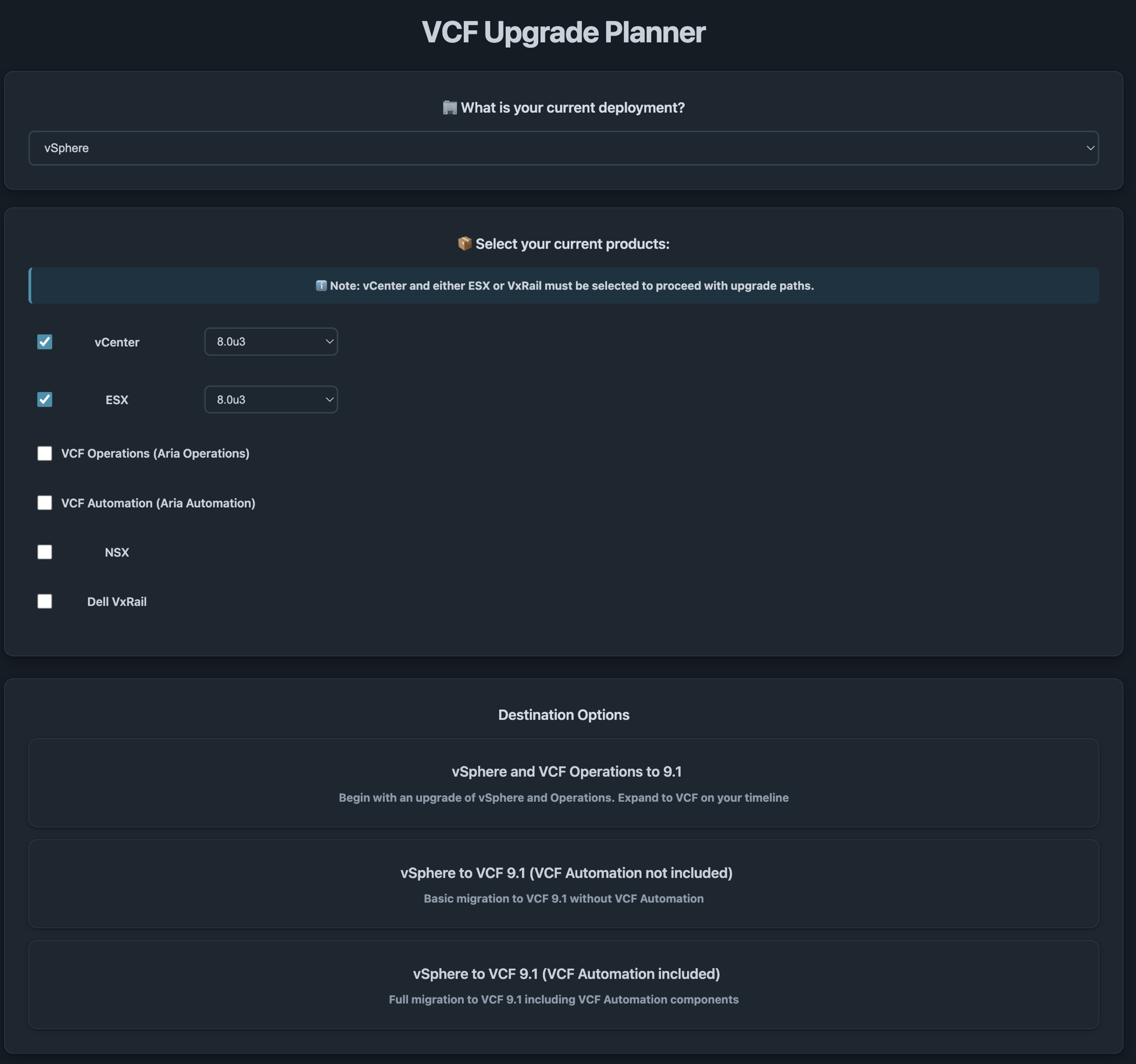 Announcing the VMware Cloud Foundation 9.1 Upgrade Planning Tool ...