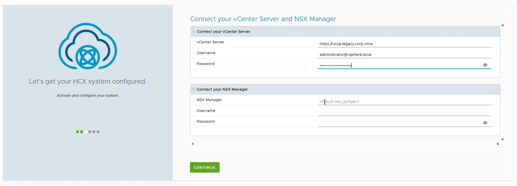 Figure 13: Providing vCenter credentials.