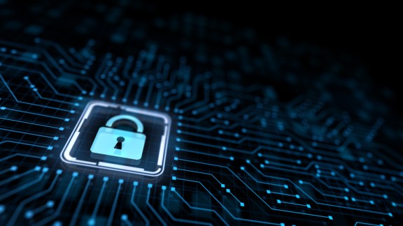 Cyber security data privacy concept on virtual screen.