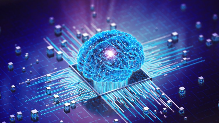 Digital Mind. Brain Artificial Intelligence Concept - stock photo,AI concept. 3D render