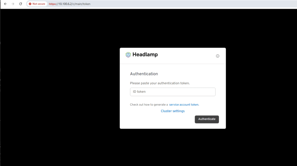 Figure 15: Headlamp Authentication UI